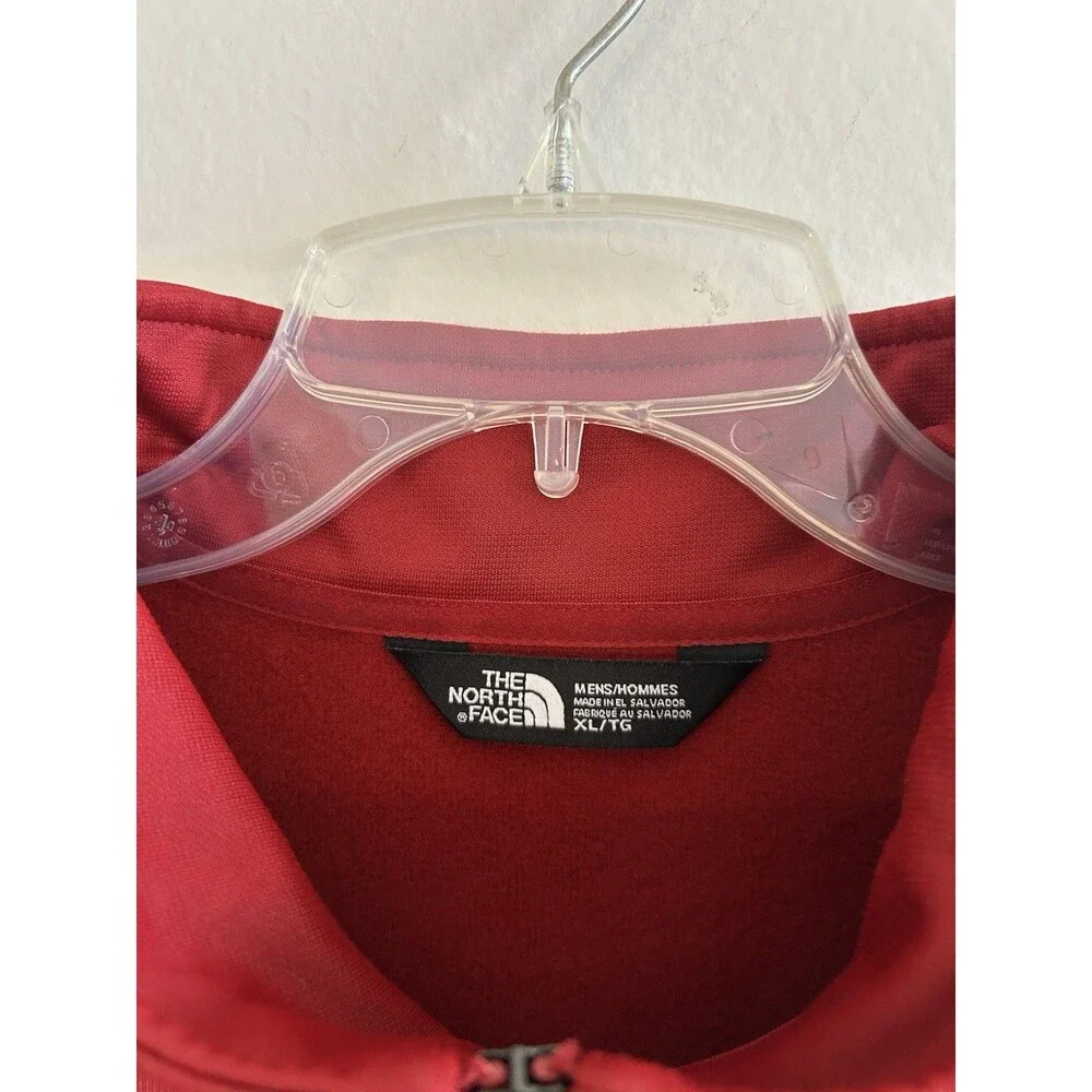 The North Face Men's pullover jacket red half zip up with pocket size XL